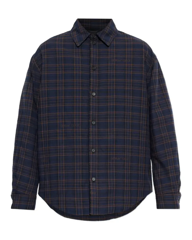 OFF-WHITE Karierte Flanellhemdjacke - Blau Blau