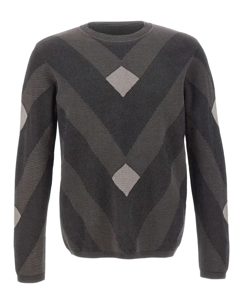 Emporio Armani Pullover mit Argyle-Muster - Grau Grau
