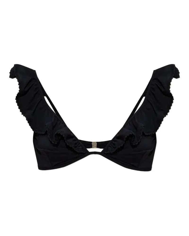 Melissa Odabash Pompano Bikinioberteil mit Rüschendetail - Schwarz Schwarz