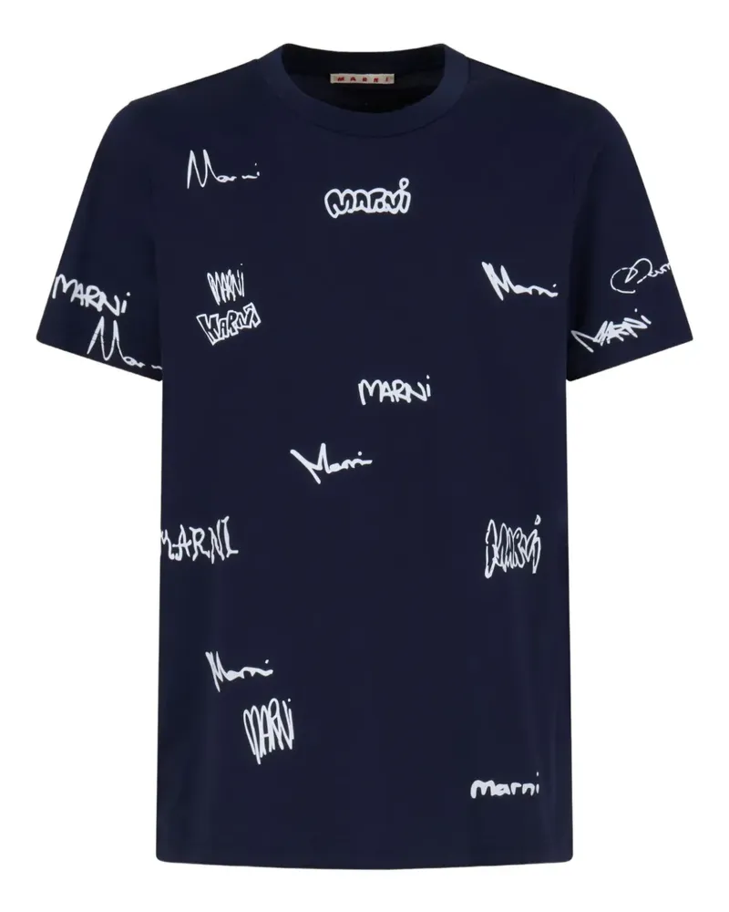 Marni T-Shirt mit Logo-Print - Blau Blau