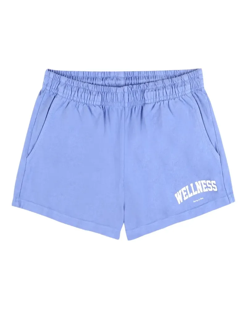 SPORTY & RICH Shorts mit Logo-Print - Blau Blau