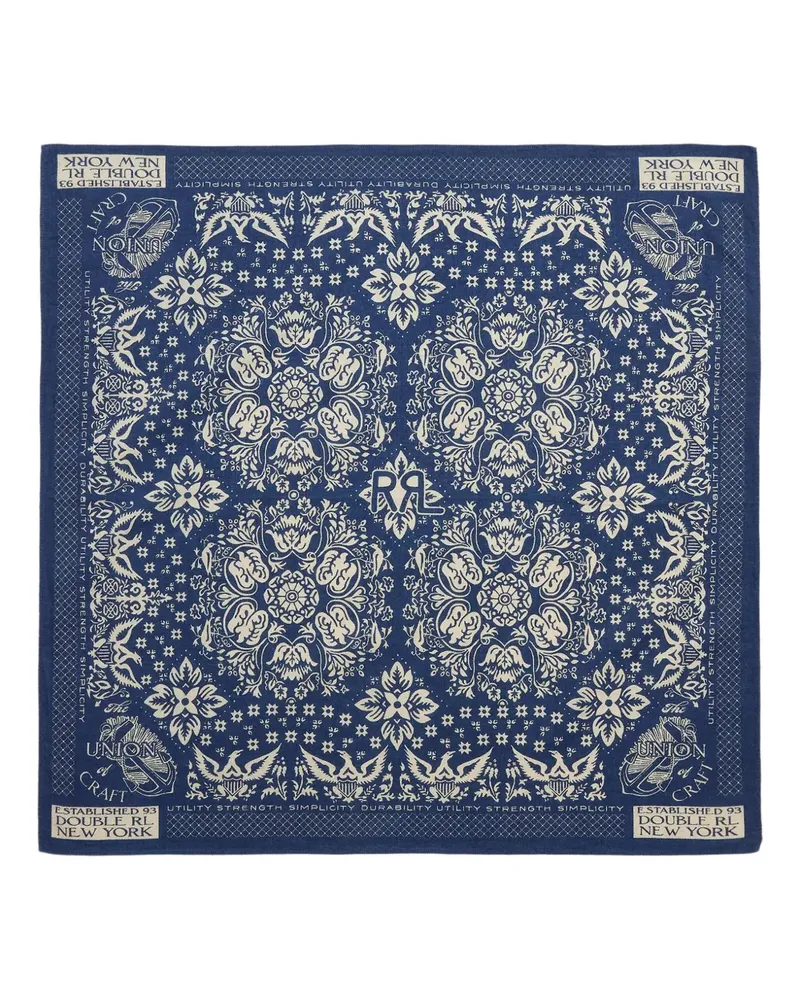 Ralph Lauren Seidenschal mit Blumen-Print - Blau Blau