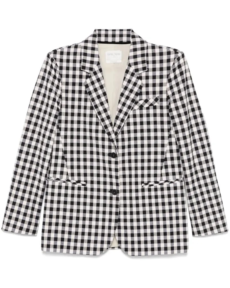 forte_forte Blazer mit Vichy-Karo - Schwarz Schwarz