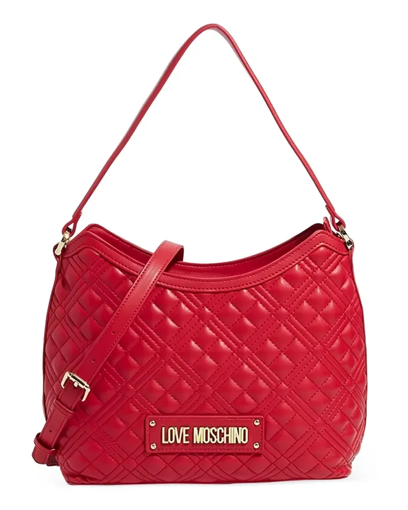 Moschino Gesteppte Schultertasche mit Herzmotiv - Rot Rot