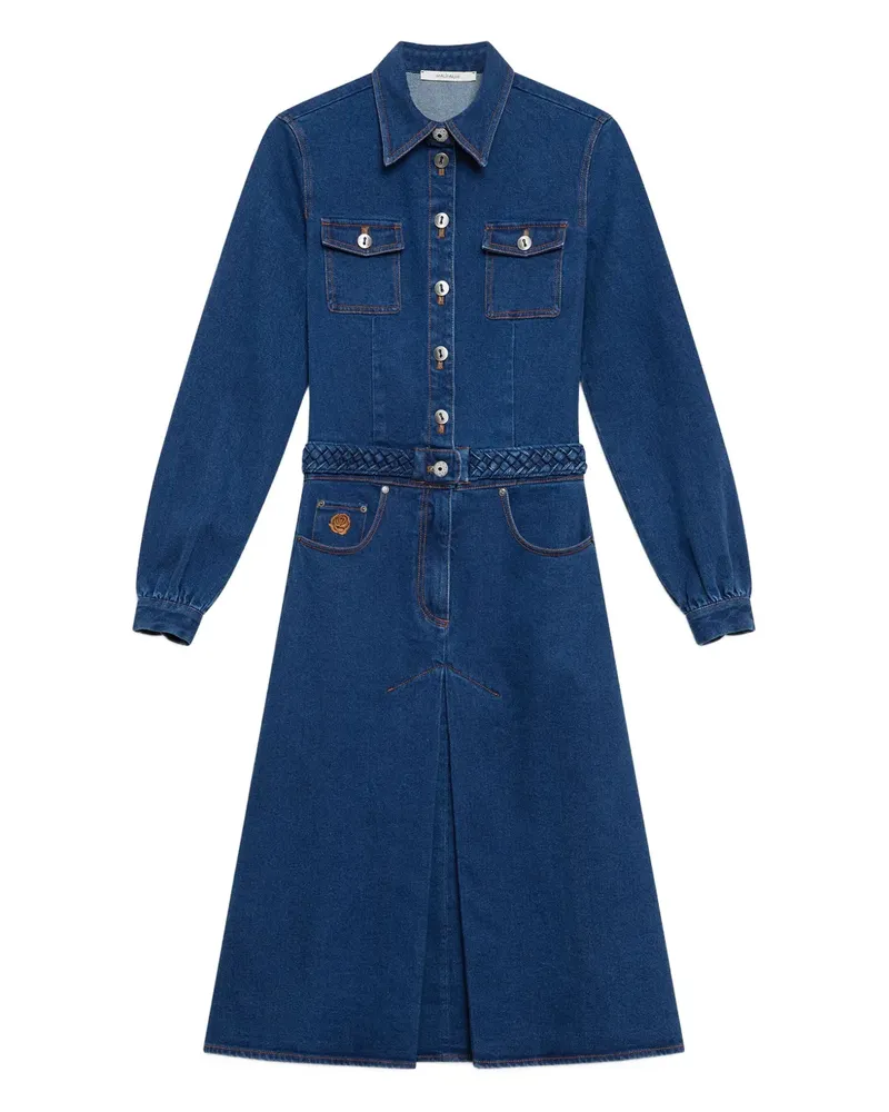 Maliparmi Jeans-Midikleid mit geflochtenem Gürtel - Blau Blau