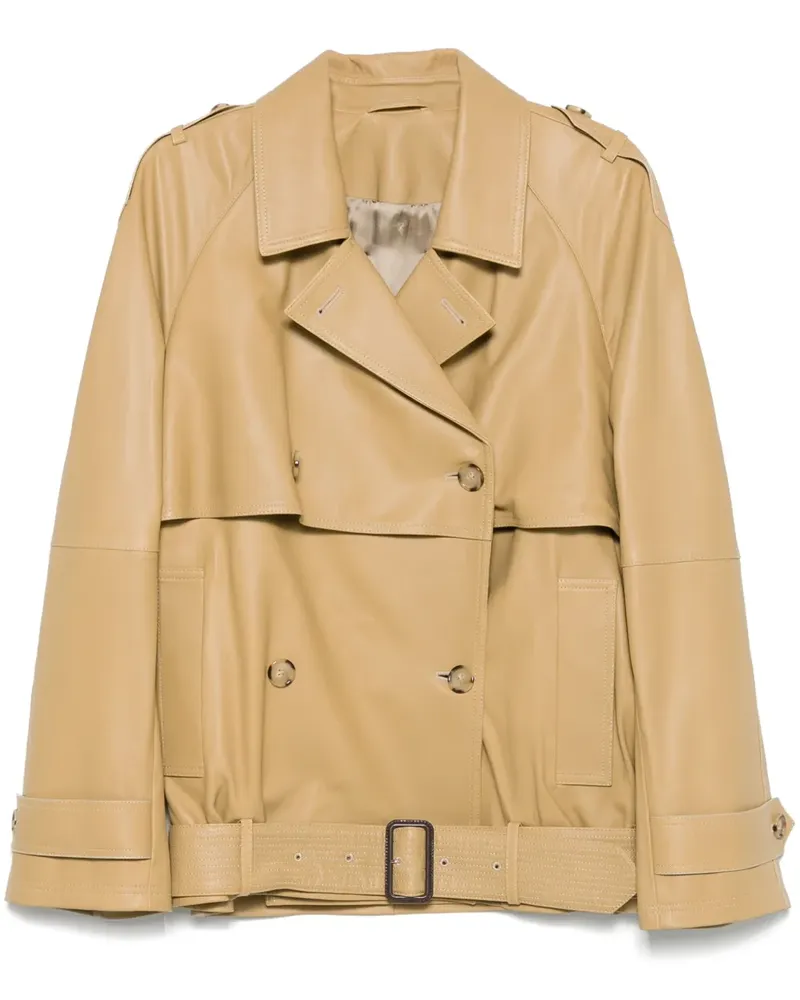 Totême Klassische Lederjacke - Nude Nude