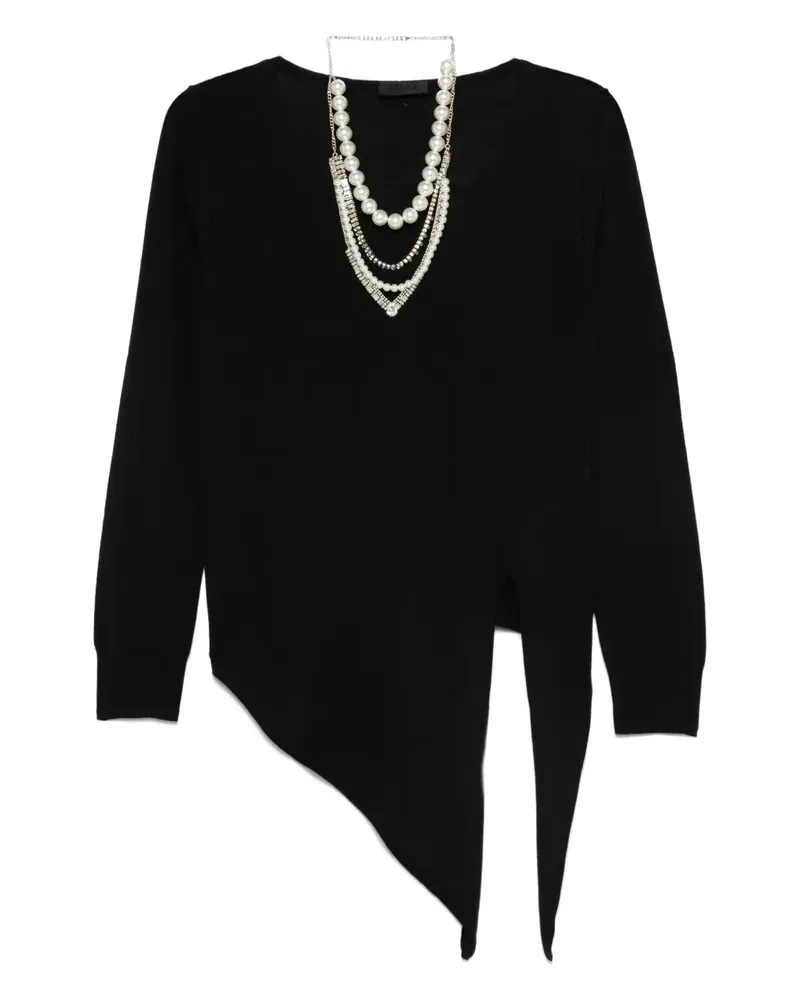 Liu Jo Asymmetrischer Pullover - Schwarz Schwarz