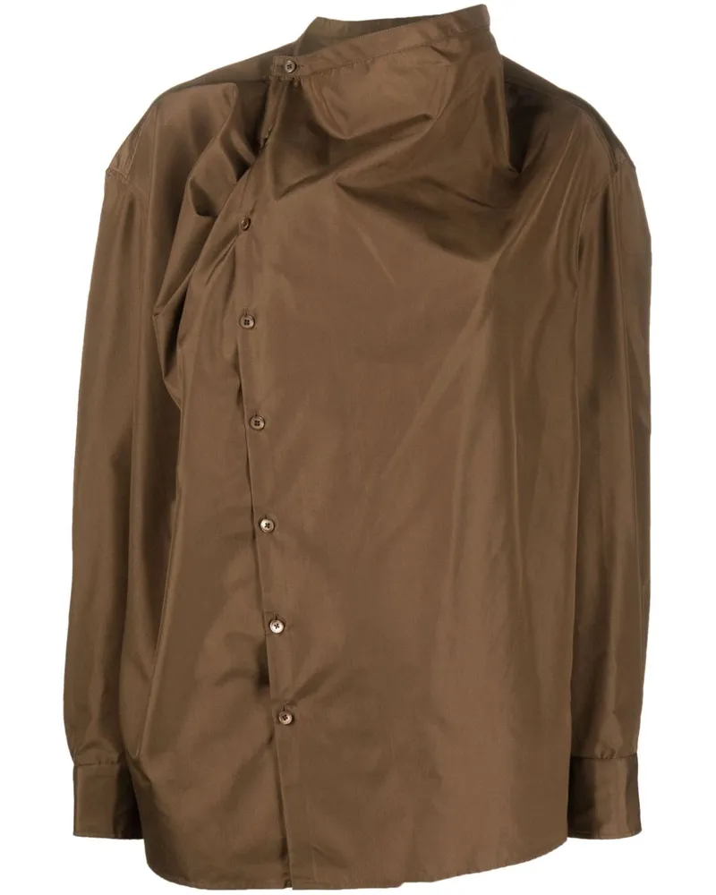 Christophe Lemaire Seidenbluse mit Schleifenkragen - Braun Braun