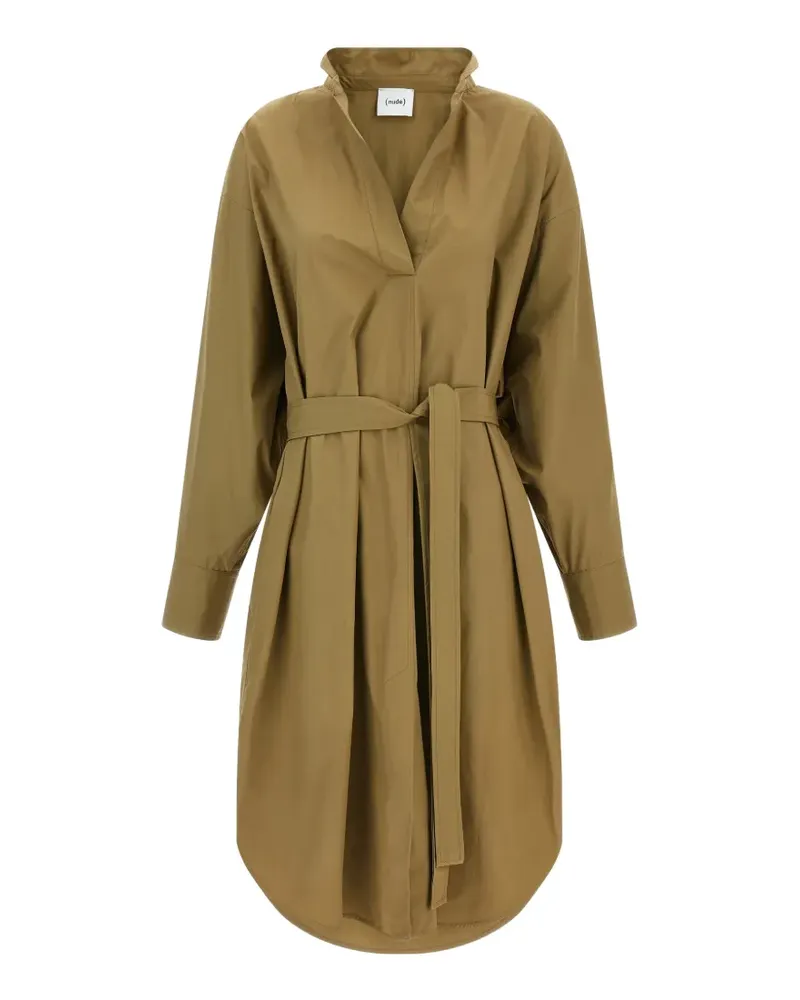 NUDE open collar long sleeves dress - Braun Braun