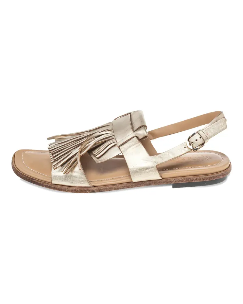 TOD'S Fringe slingback sandals - Gold Gold