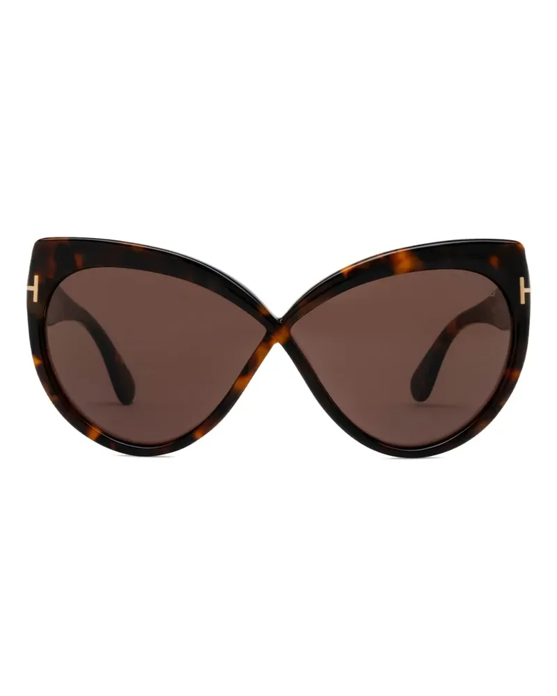 Tom Ford Cat-Eye-Sonnenbrille in Schildpattoptik - Braun Braun