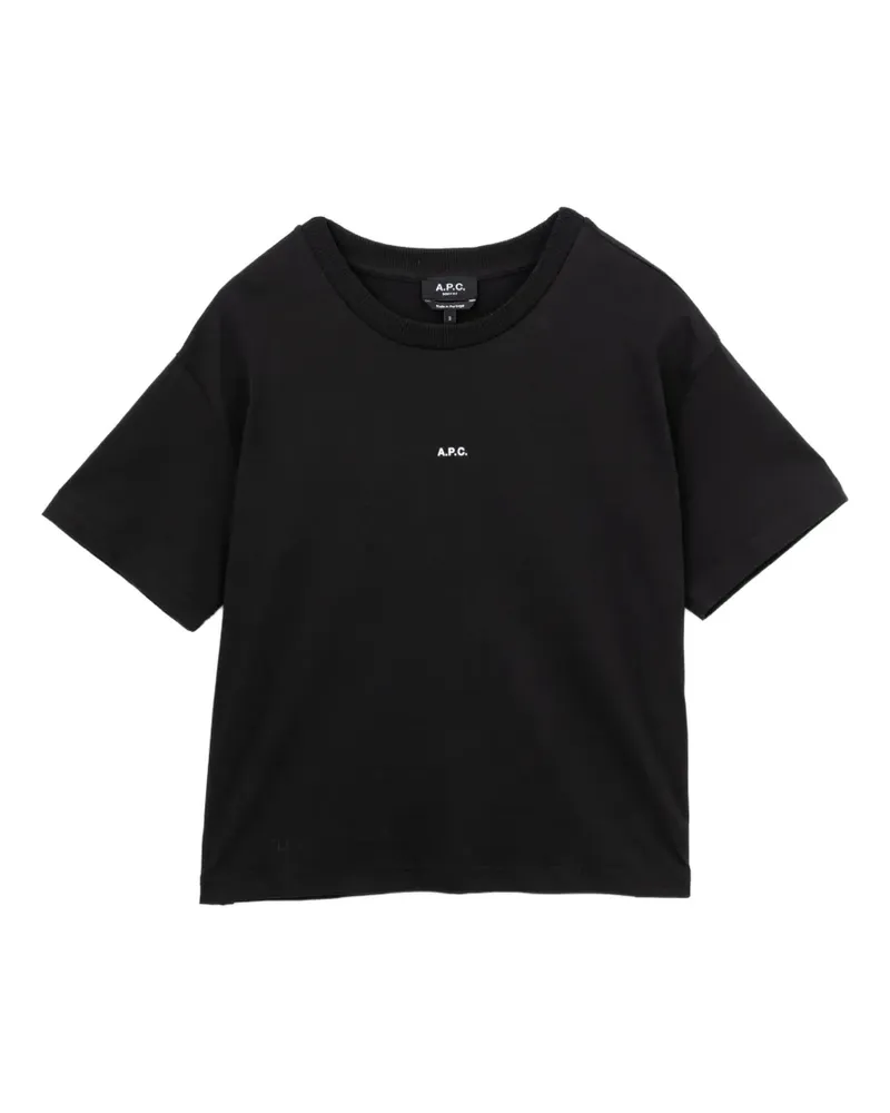 A.P.C. T-Shirt mit Logo-Print - Schwarz Schwarz