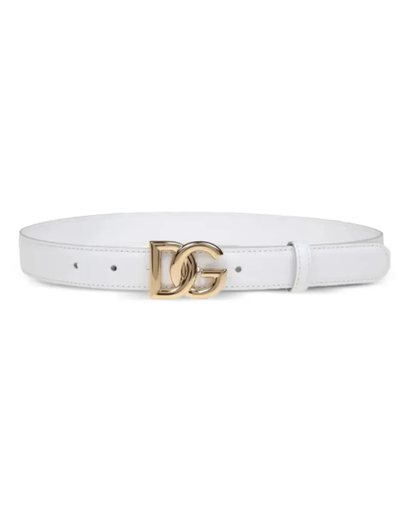 Dolce & Gabbana logo-buckle belt - Weiß Weiß
