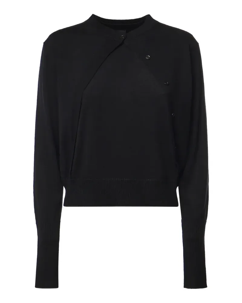 Pinko Asymmetrischer Pullover mit Knopfverschluss - Schwarz Schwarz