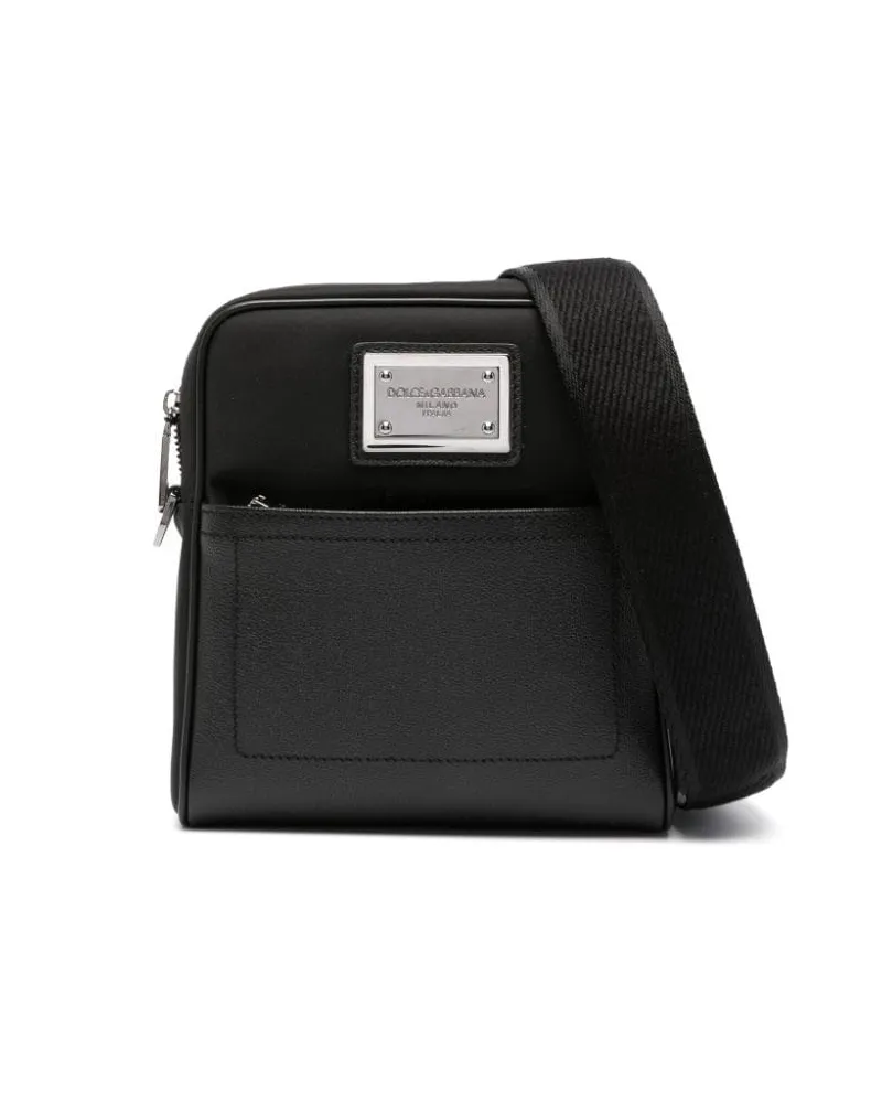 Dolce & Gabbana Kuriertasche mit Logo-Schild - Schwarz Schwarz