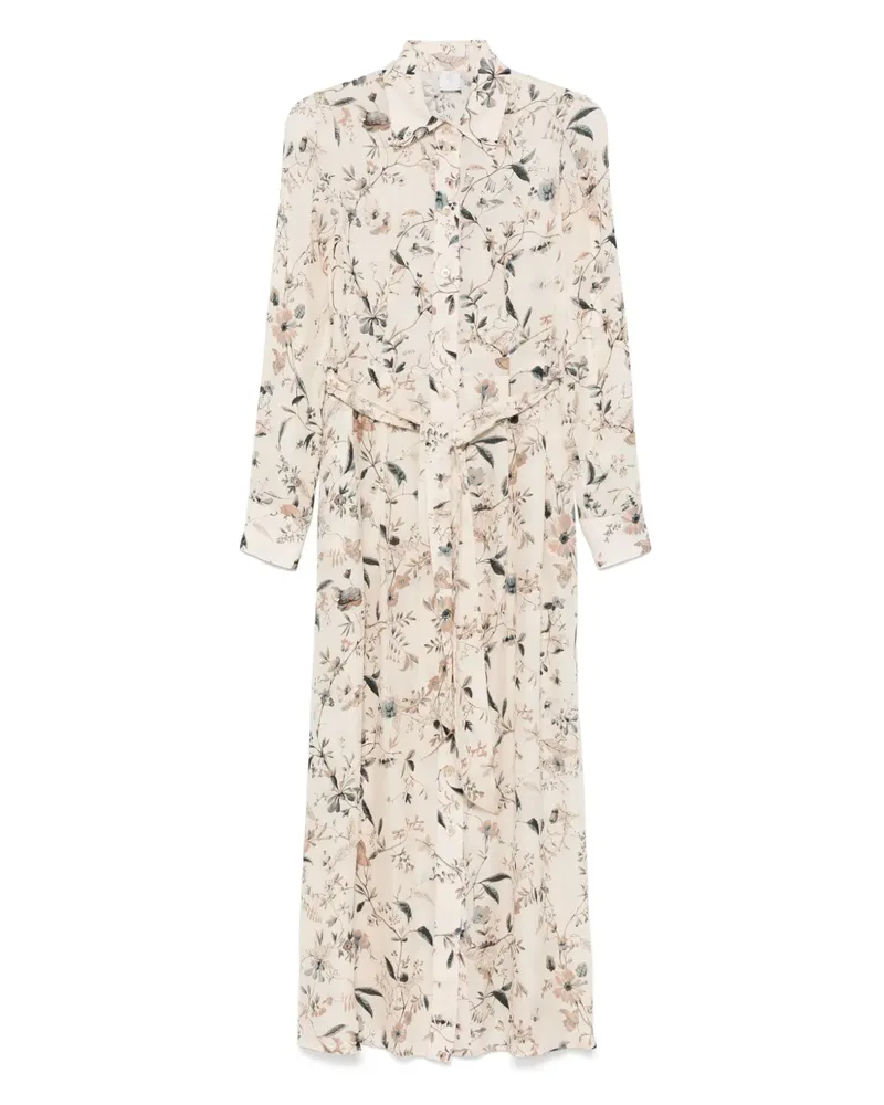 Eleventy Maxikleid mit Blumen-Print - Nude Nude