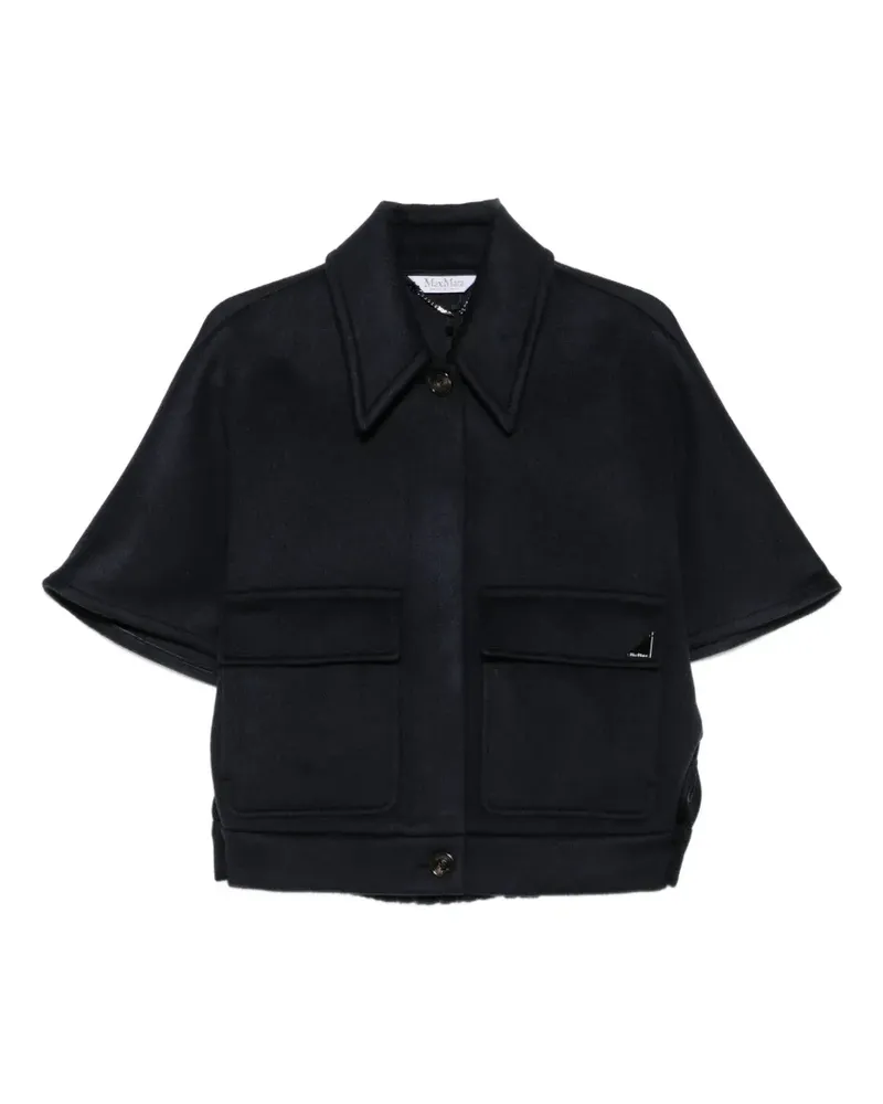 Max Mara Kurzärmeliges Cape - Blau Blau
