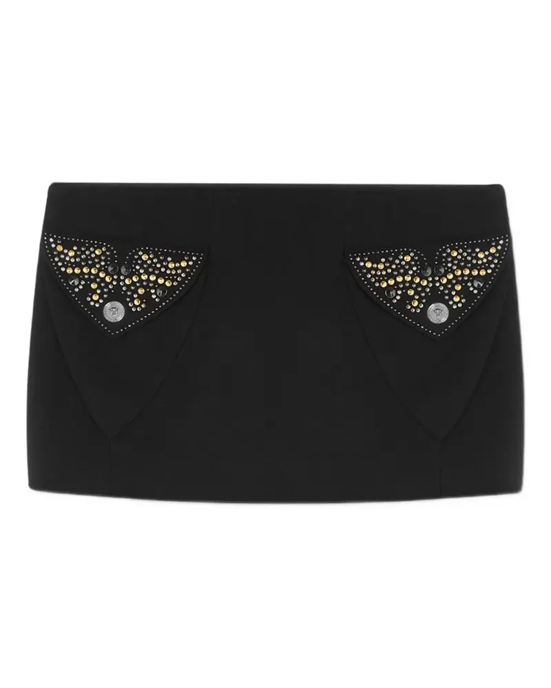 Versace Minirock mit verzierter Tasche - Schwarz Schwarz