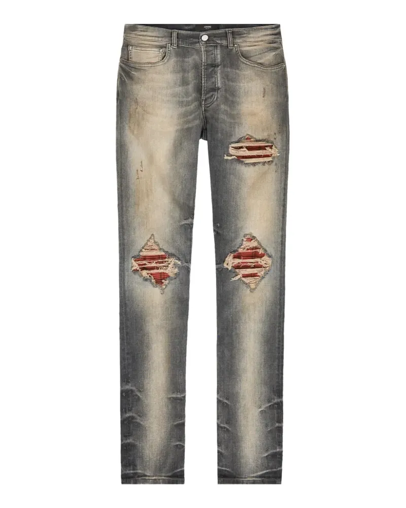 Amiri distressed patchwork jeans - Grau Grau