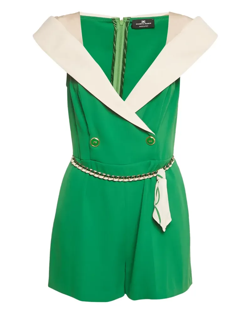 Elisabetta Franchi off-shoulder belted playsuit - Grün Grün