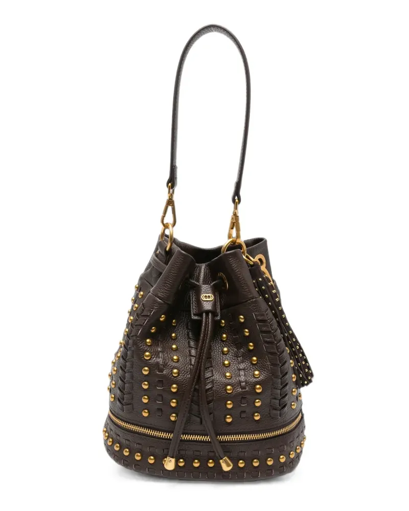 LA CARRIE studded leather bucket bag - Braun Braun