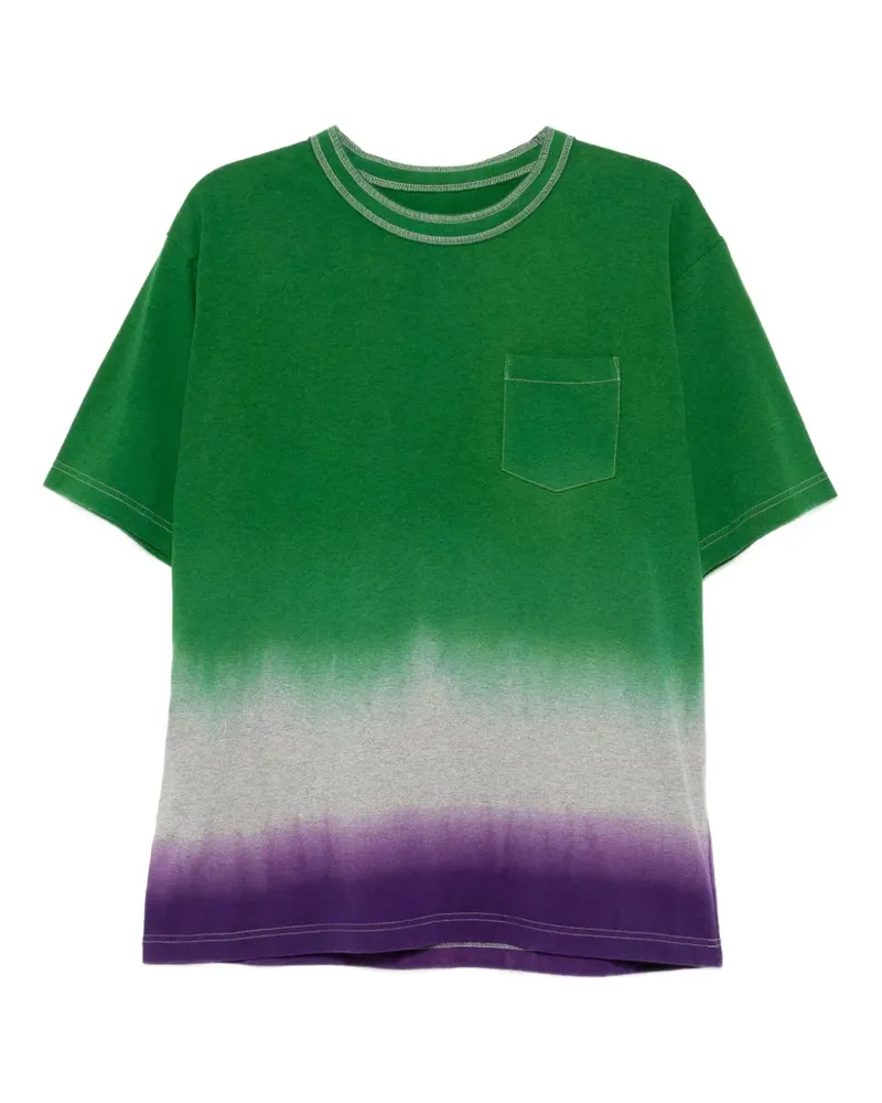 Sacai T-Shirt mit Farbverlauf - Grün Grün