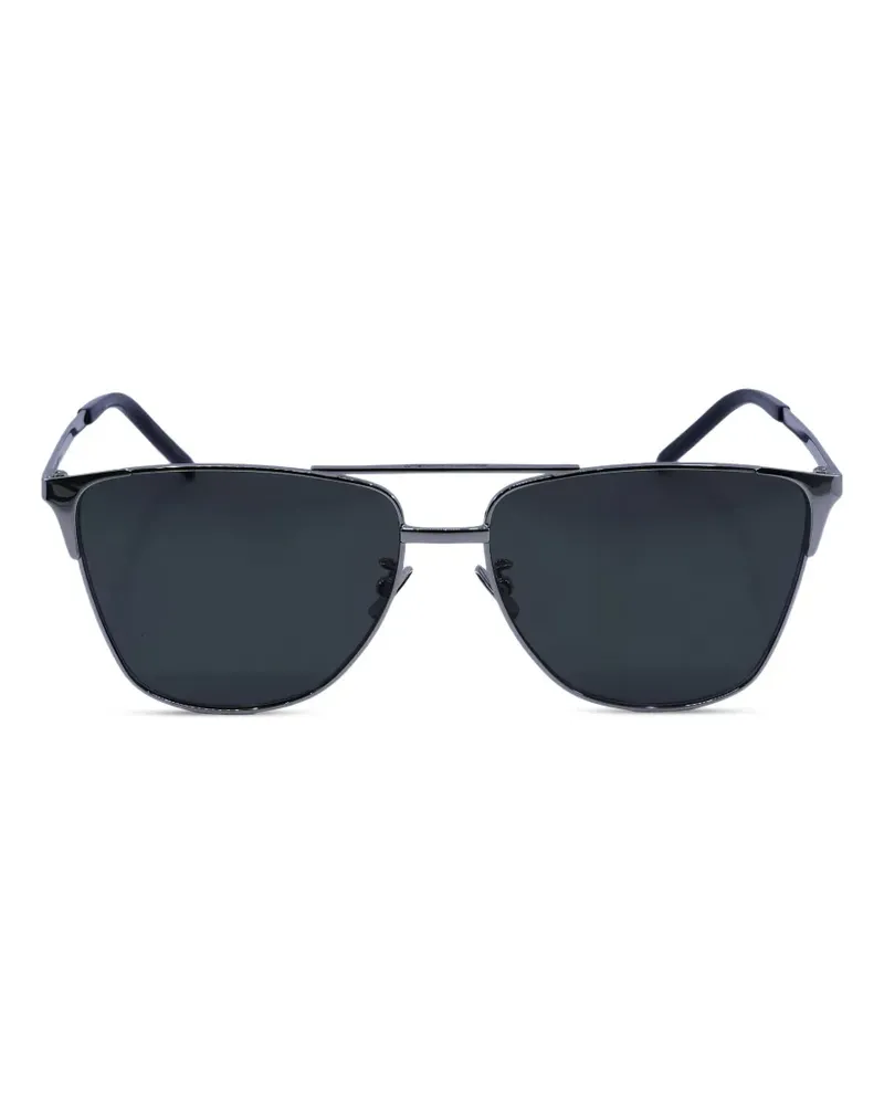 Saint Laurent Sonnenbrille mit eckigem Gestell - Grau Grau