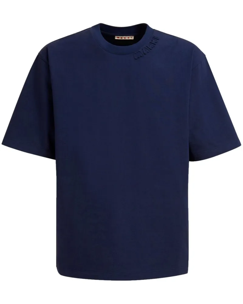 Marni T-Shirt mit Logo-Applikation - Blau Blau