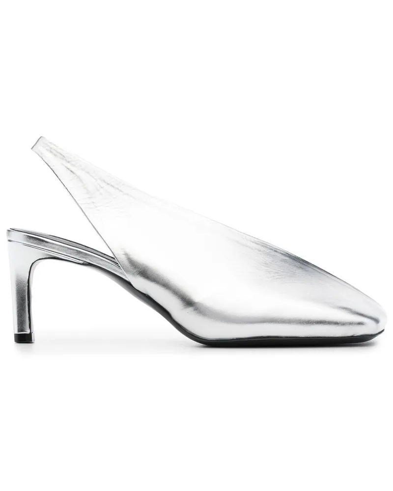 Jil Sander Pumps mit eckiger Kappe und metallischem Finish - Silber Silber
