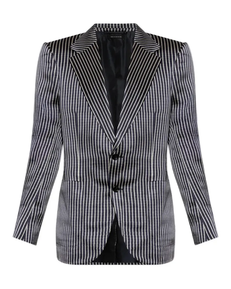 Tom Ford pinstriped single-breasted blazer - Blau Blau