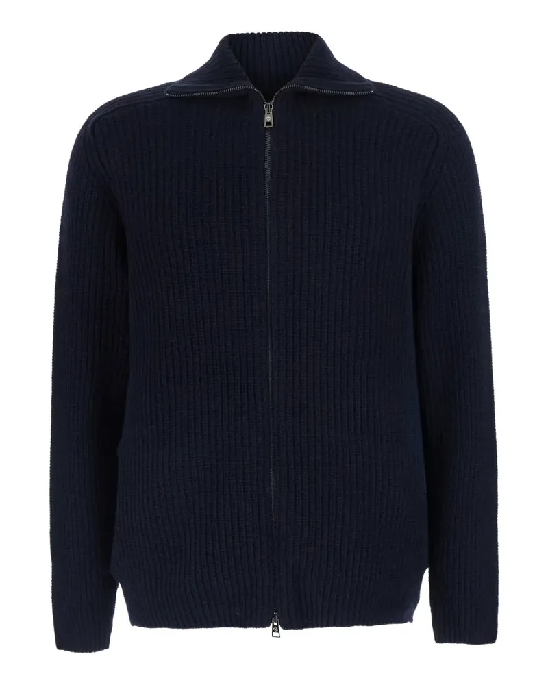 Tagliatore Gerippter Cardigan mit Reißverschluss - Blau Blau