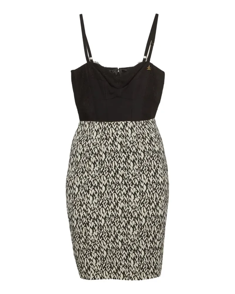 Elisabetta Franchi Bustier-Minikleid mit abstraktem Print - Schwarz Schwarz