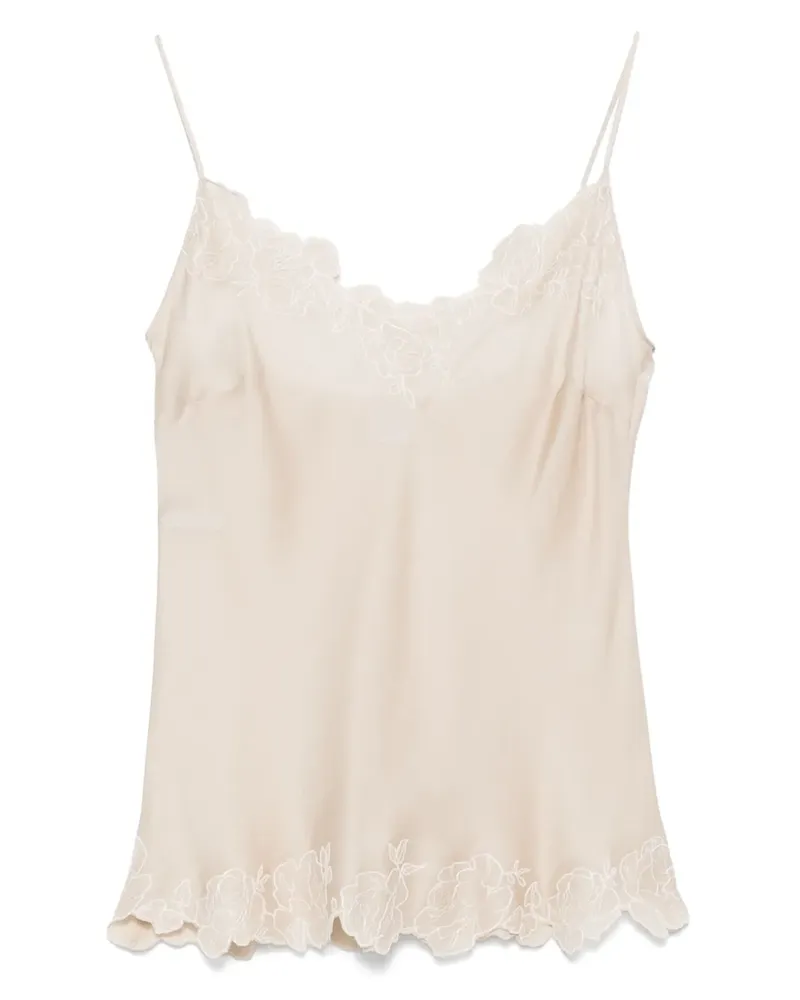 Carine Gilson Camisole-Top aus Calais-Caudry-Spitze - Nude Nude