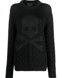 Philipp Plein Pullover mit Totenkopf-Prägung Schwarz