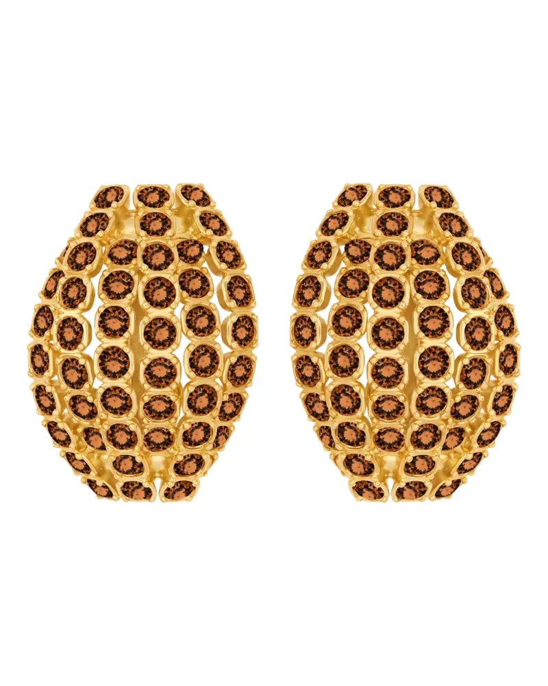 Oscar de la Renta Ohrringe im Kugeldesign mit Kristallen - Gold Gold