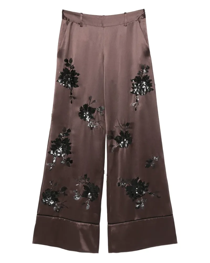 Ermanno Scervino Hose mit Blumenstickerei - Braun Braun