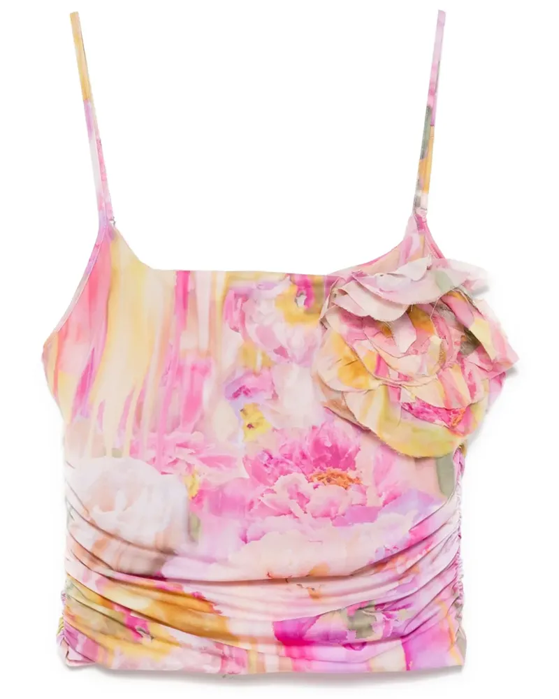 Blumarine Top mit Blumen-Print - Rosa Rosa