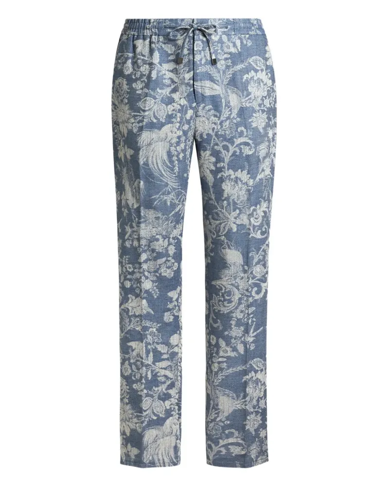 Etro Hose mit Jacquardmuster - Blau Blau