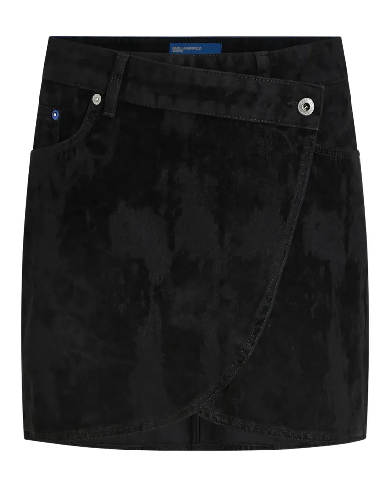 Karl Lagerfeld Minirock aus Samt und Denim - Schwarz Schwarz