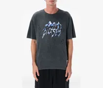 graphic-print distressed t-shirt - Grau