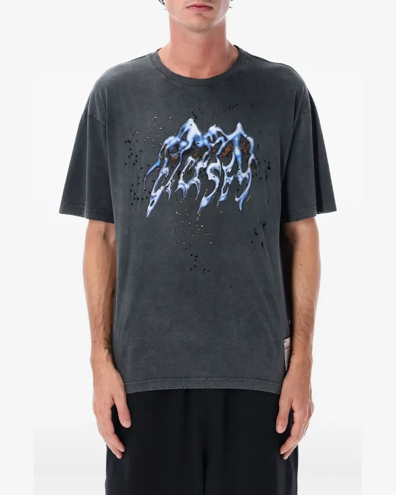 Satisfy graphic-print distressed t-shirt - Grau Grau