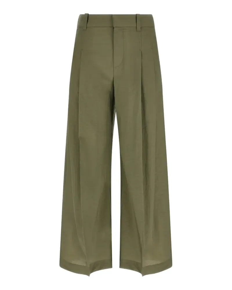 Brunello Cucinelli double-pleat wide-leg trousers - Grün Grün
