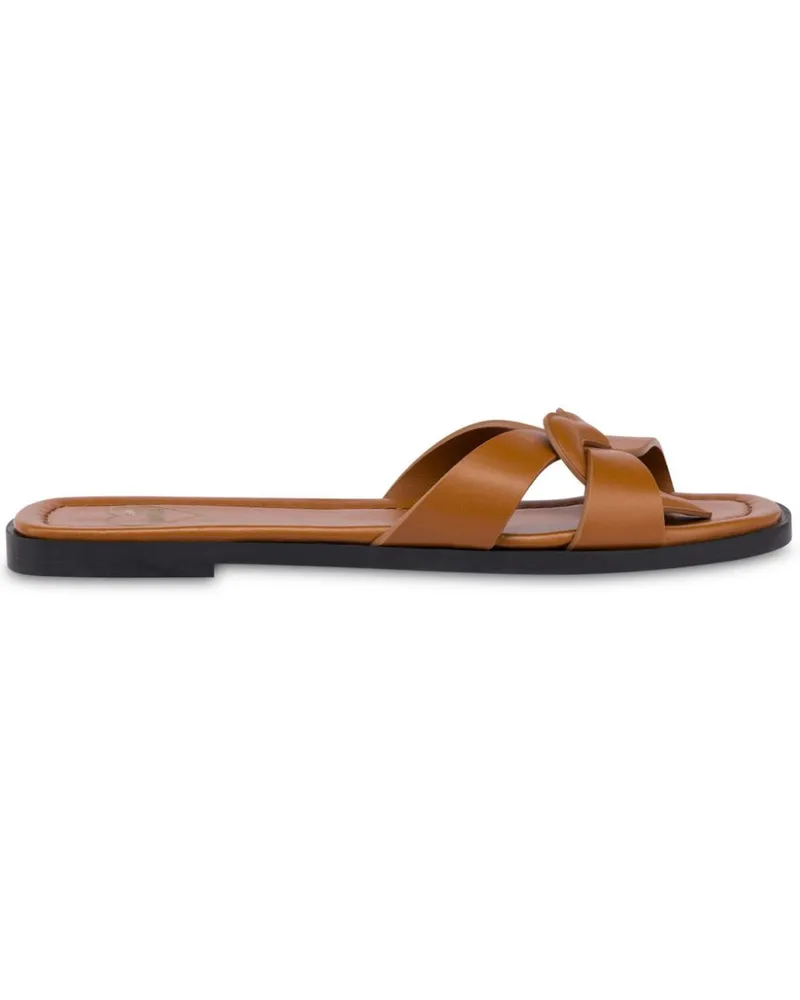Moschino Pantoletten aus Leder - Braun Braun