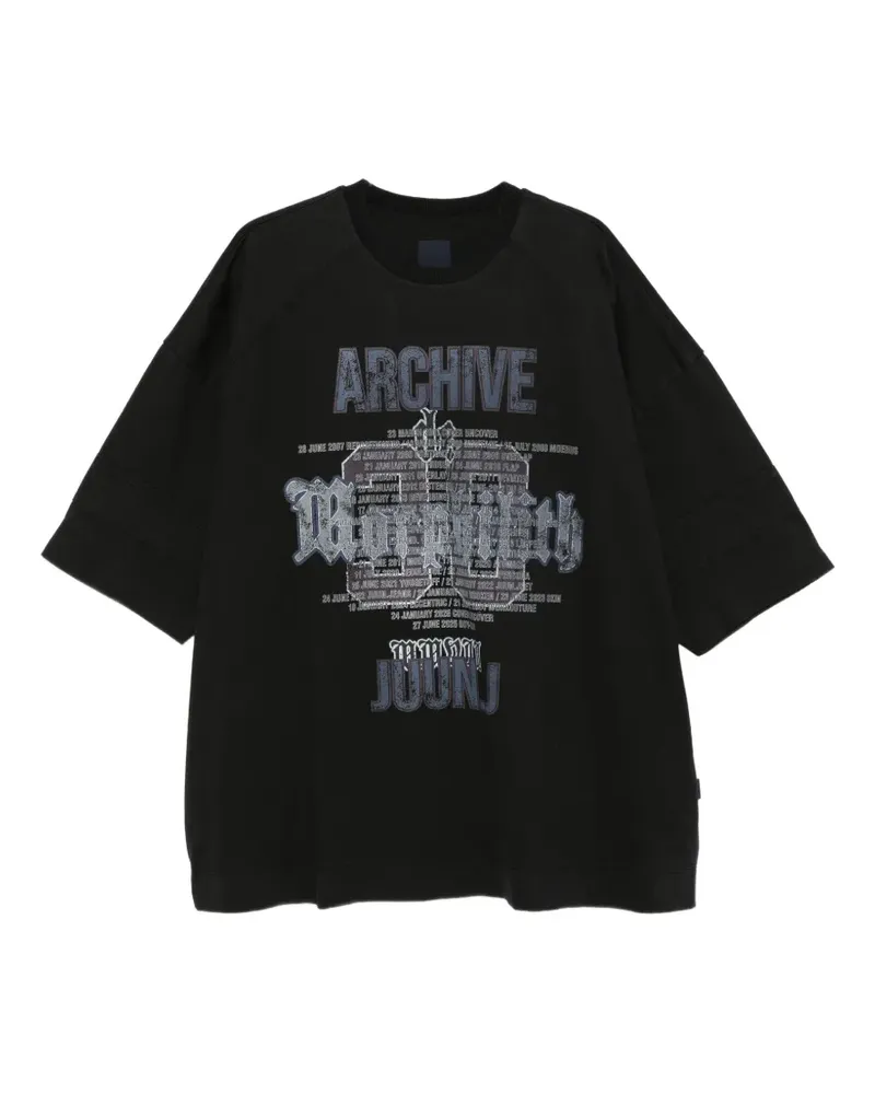 JUUN.J graphic-print panelled T-shirt - Schwarz Schwarz