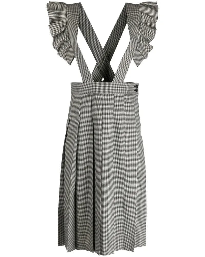 Comme des Garçons Kariertes Kleid mit Rüschen - Schwarz Schwarz