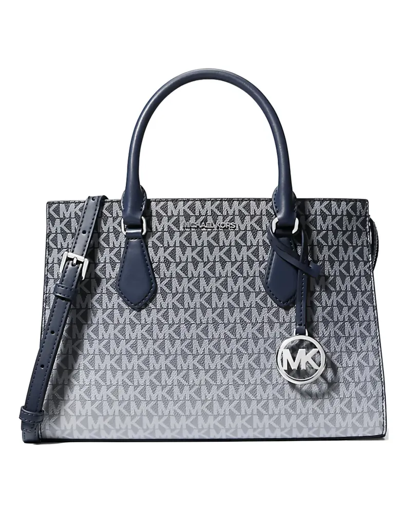 Michael Kors Sheila monogram zipped satchel - Blau Blau