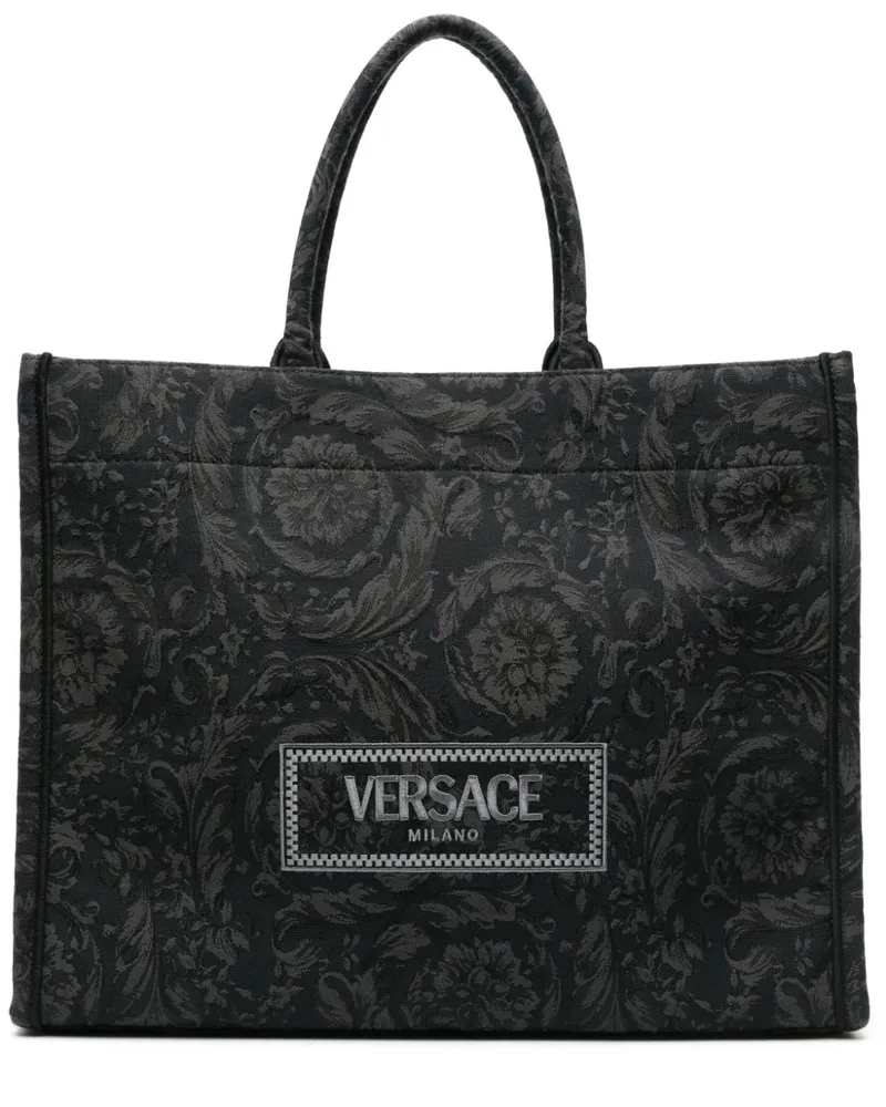 Versace Barocco Athena Jacquard-Shopper aus Canvas - Schwarz Schwarz