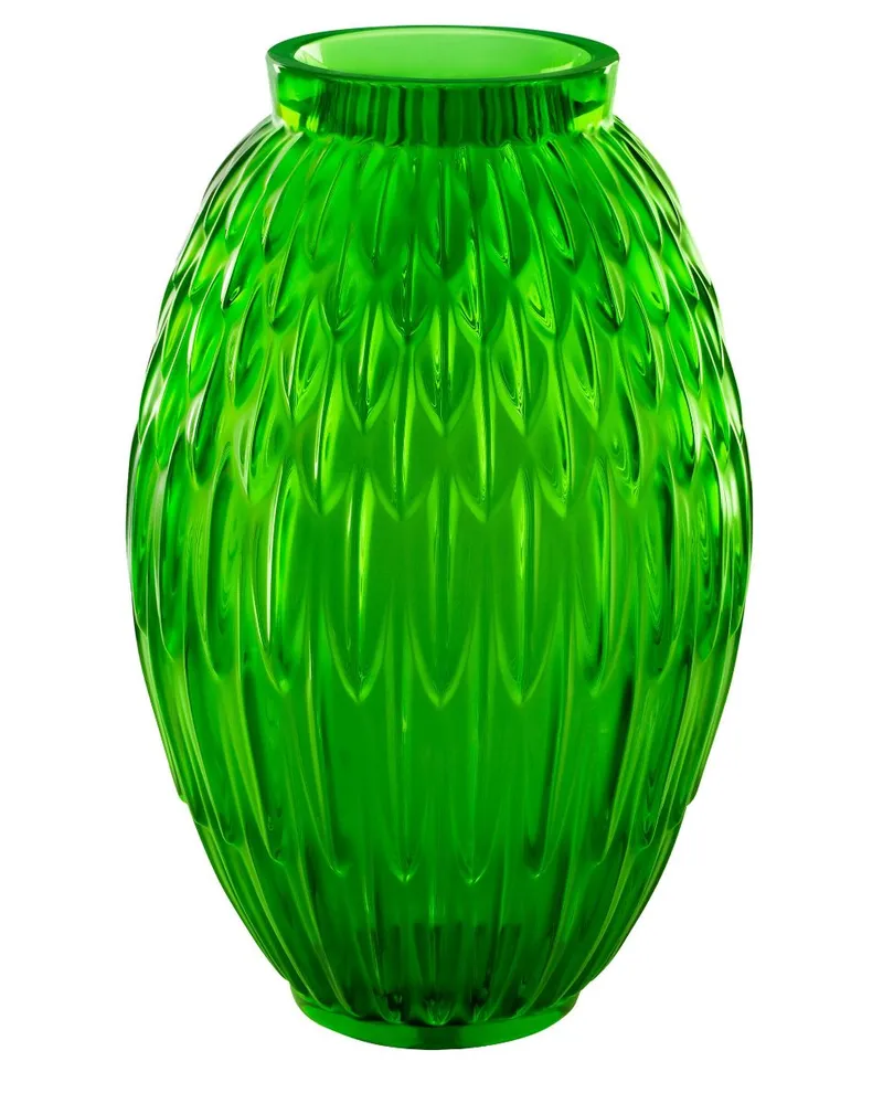 Große Plumes Vase aus Kristall 26,5cm - Grün