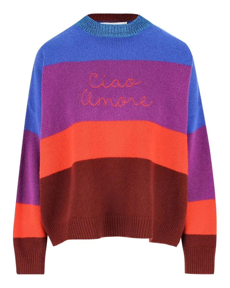 Giada Benincasa Gestreifter Pullover mit Logo-Stickerei - Violett Violett