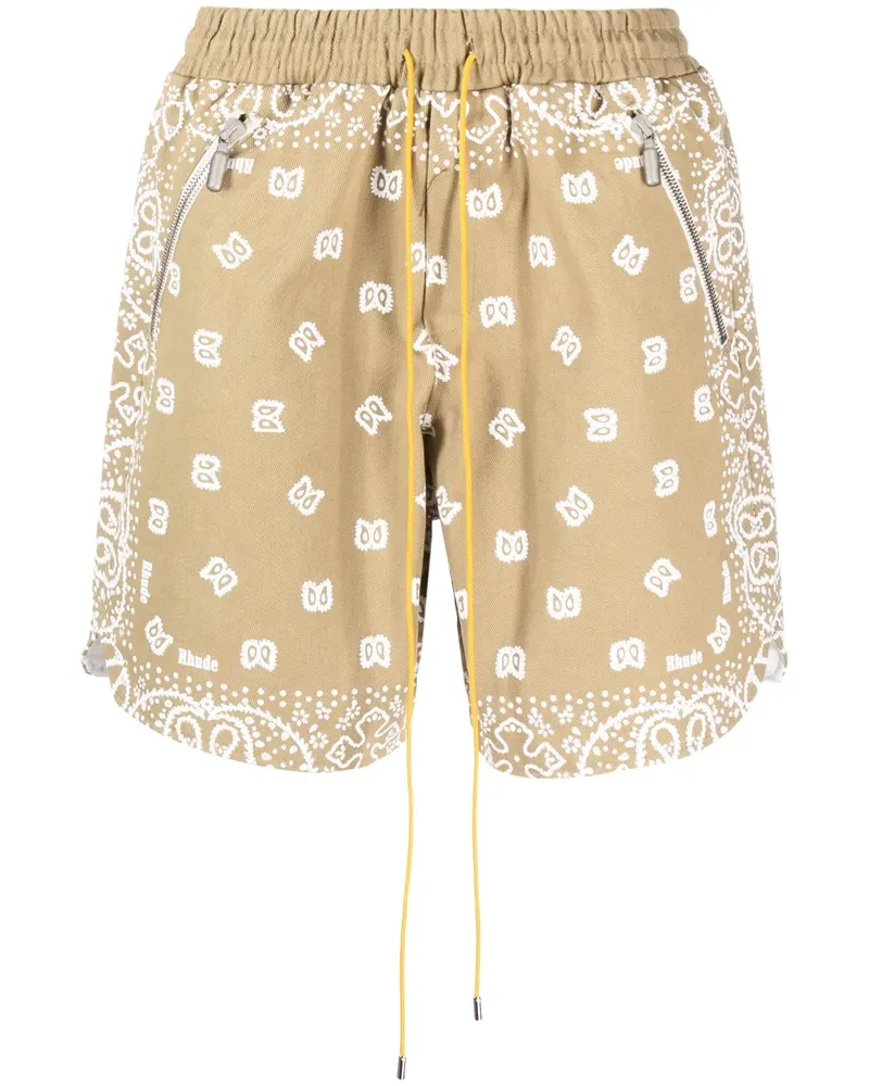 RHUDE Shorts mit Bandana-Print - Braun Braun